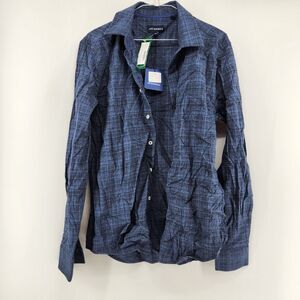 Jack Maverick Men's Medium Short Blue Button Down Long Sleeve Shirt NWT